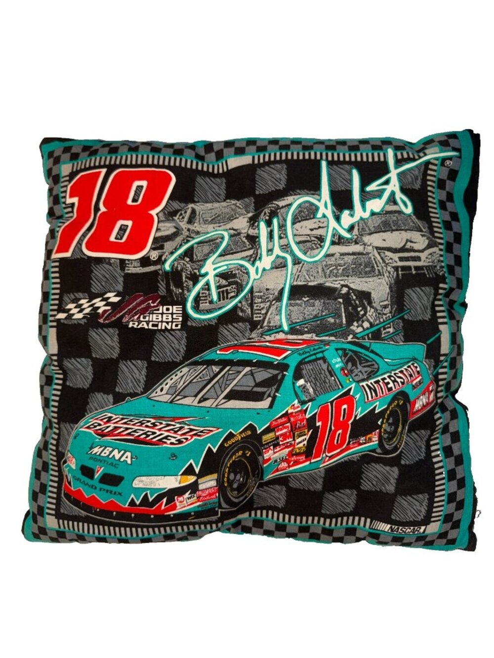 Vintage Bobby Labonte NASCAR Racing Pillow Joe Gibbs Racing Grand Prix